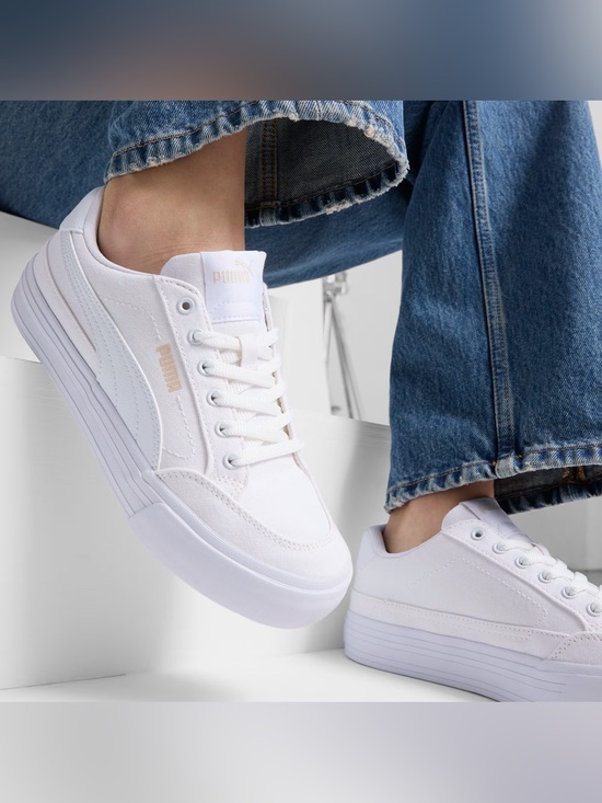 Puma Shoes - Puma White Court Classic Vulc Sneakers Size 9